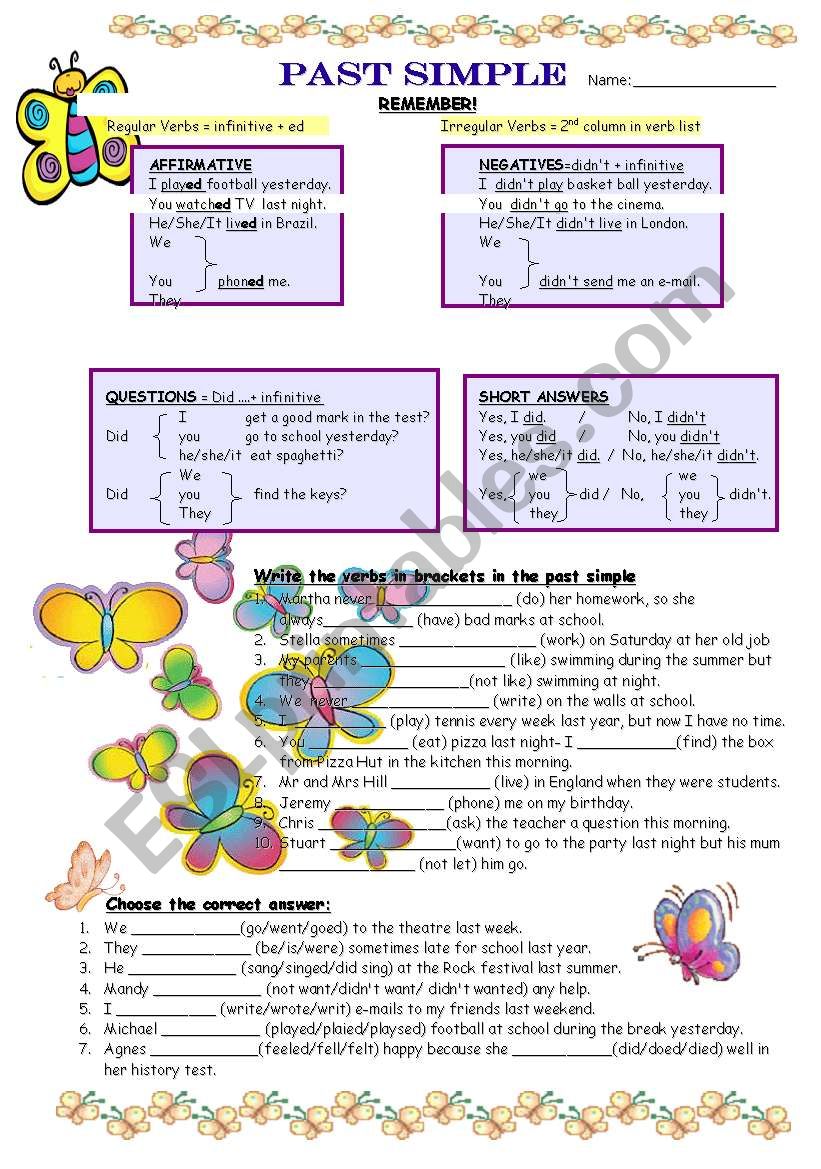 Past Simple worksheet