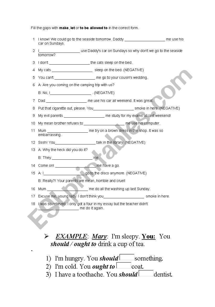 some grammars exercices worksheet