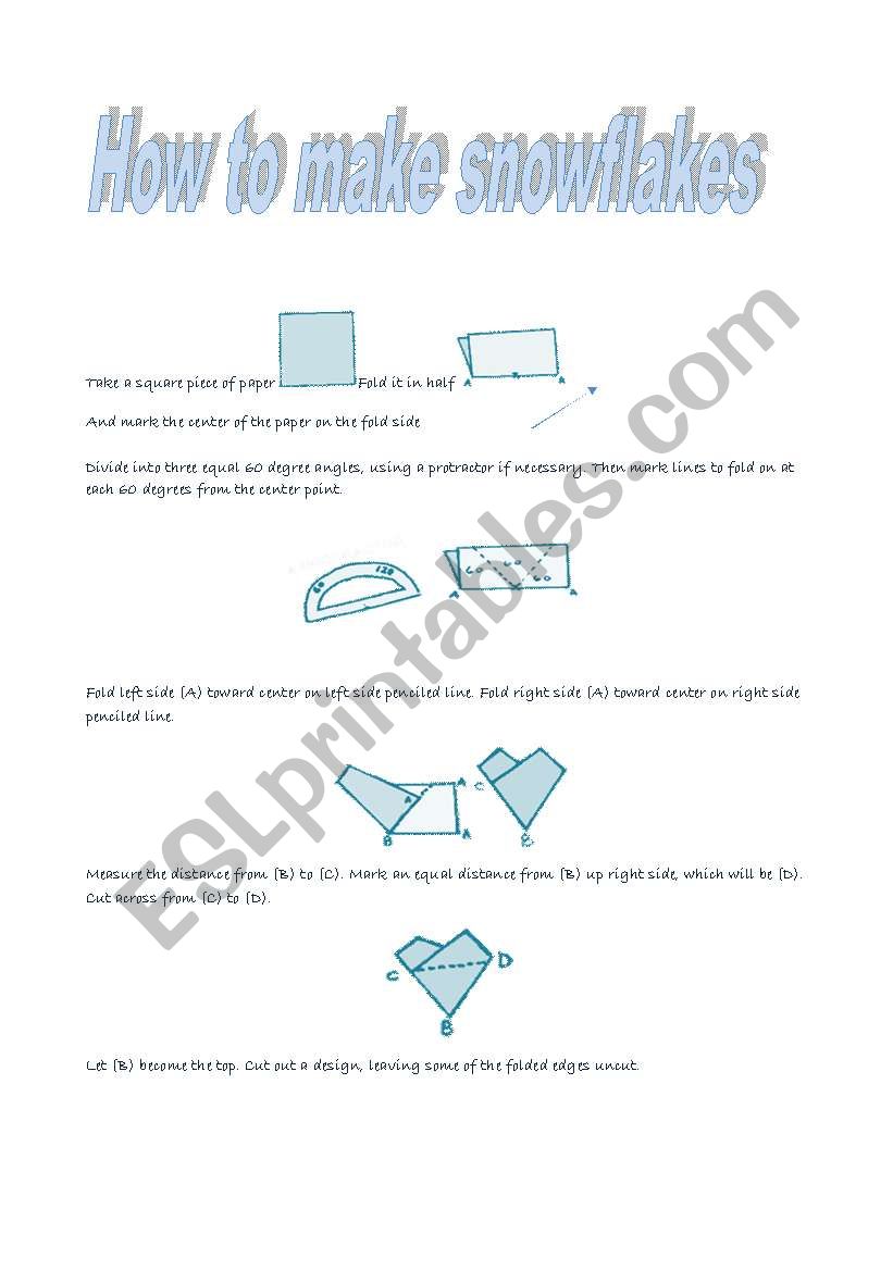 how to make snowflakes worksheet