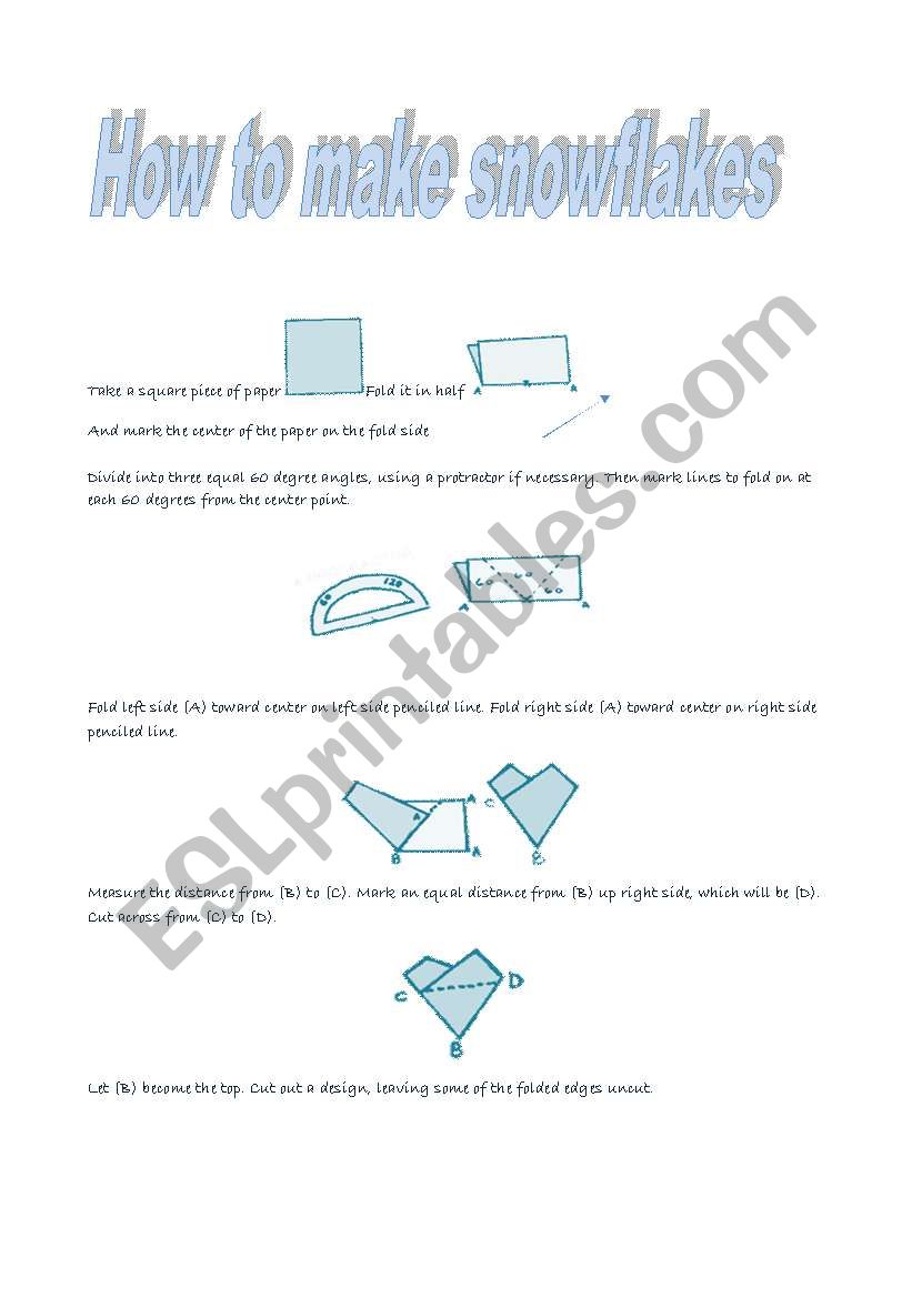 how to make snowflakes worksheet