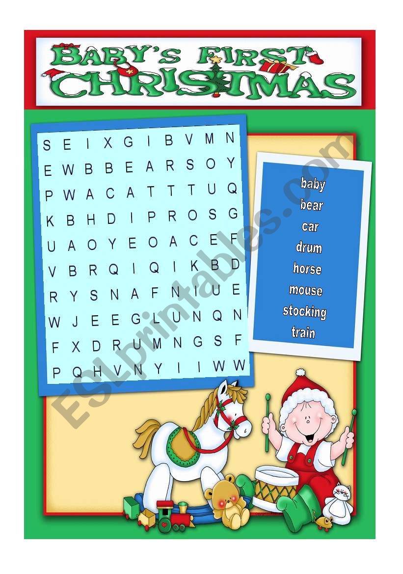 Babys First Christmas worksheet