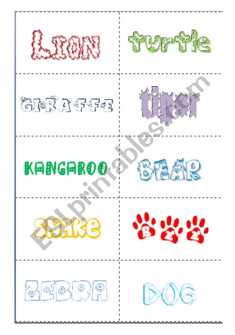 Animals Flashcards worksheet