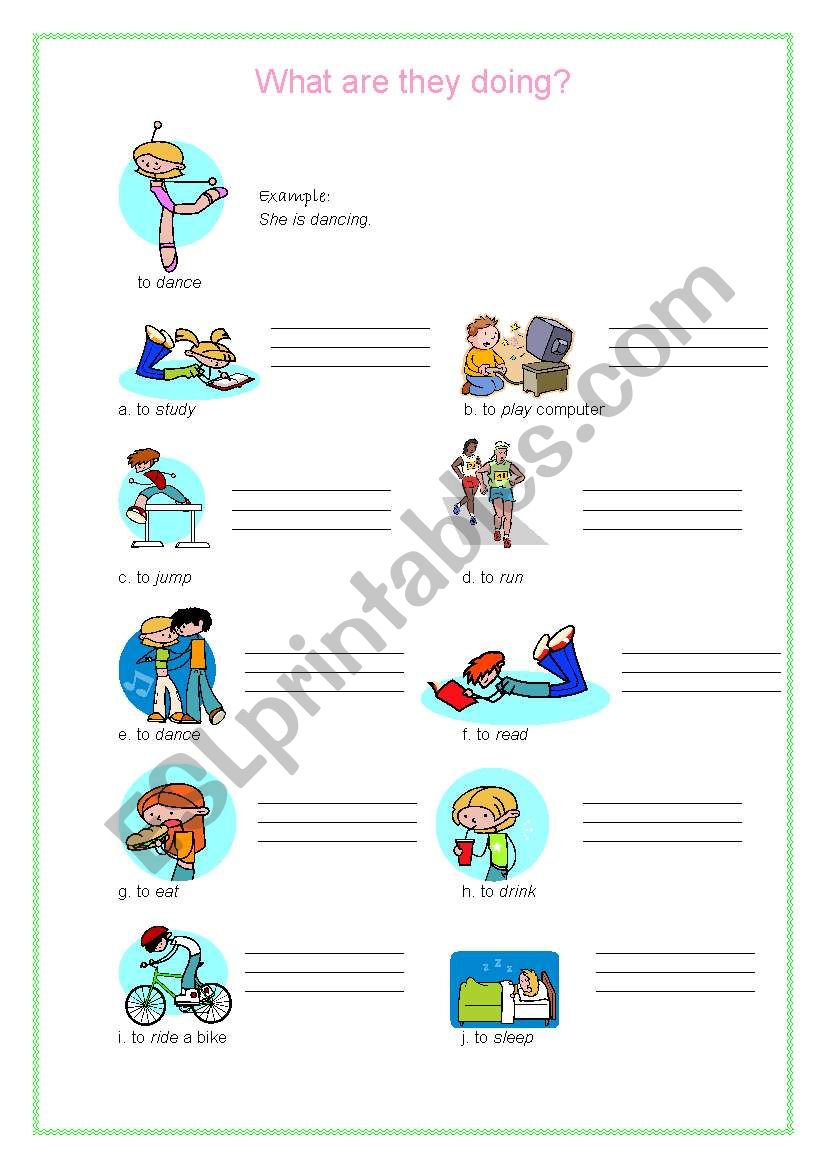 What are they doing? worksheet