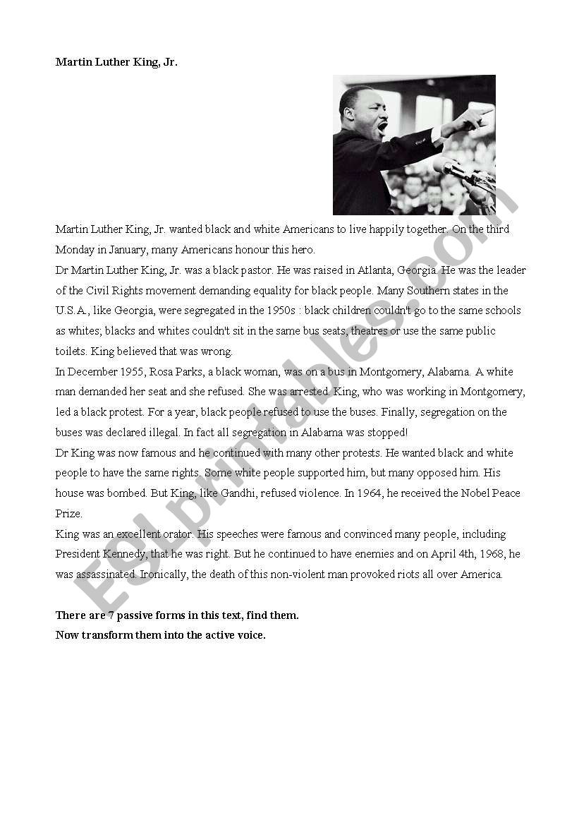 Passive Voice - Martin Luther King