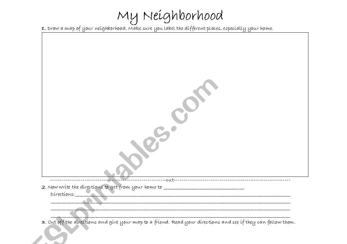 My Neighborhood worksheet