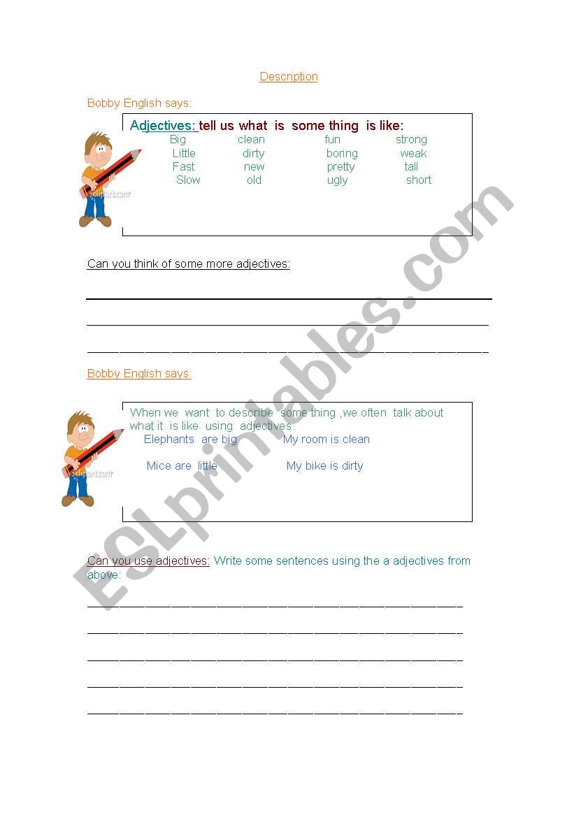 Description worksheet