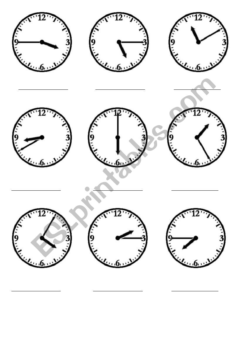 Whats the time worksheet