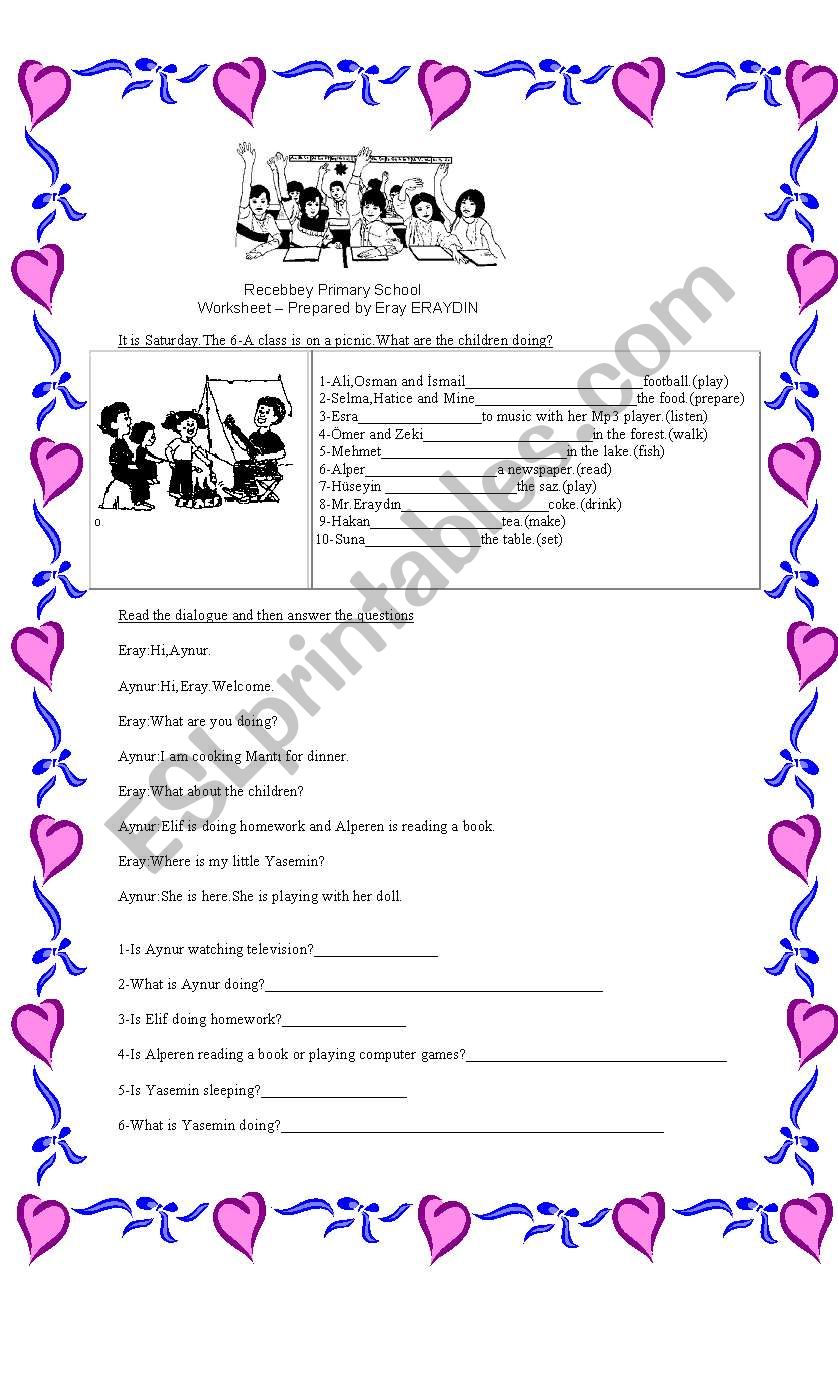 Great Present Continuous Worksheet-reading