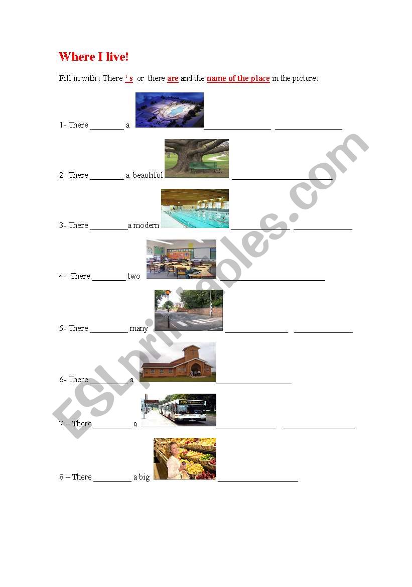 Where I live worksheet