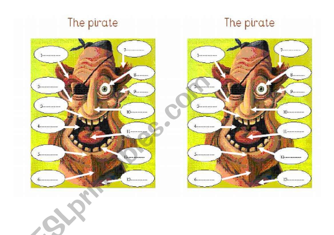 The pirate worksheet
