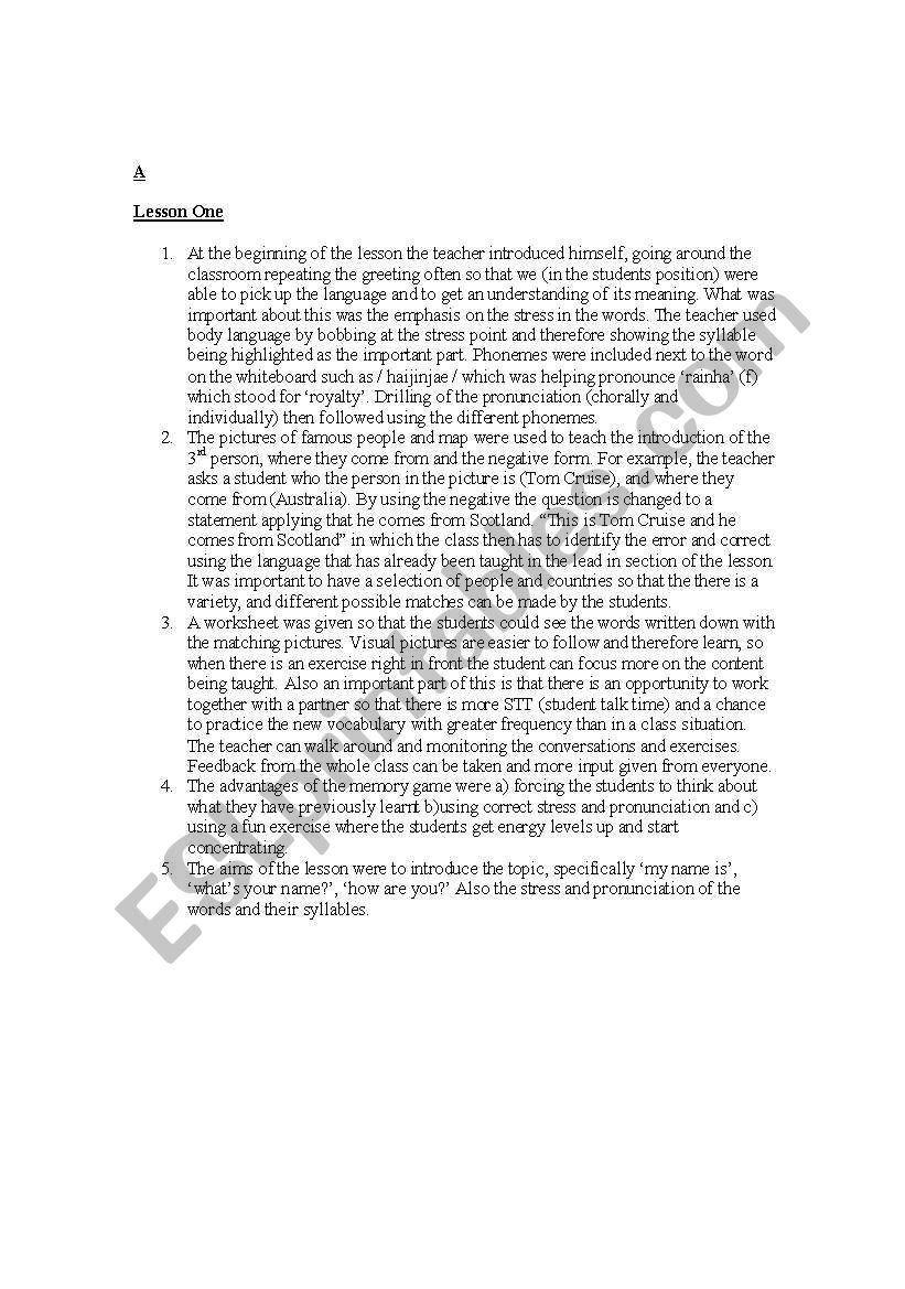 Foreign language journal worksheet