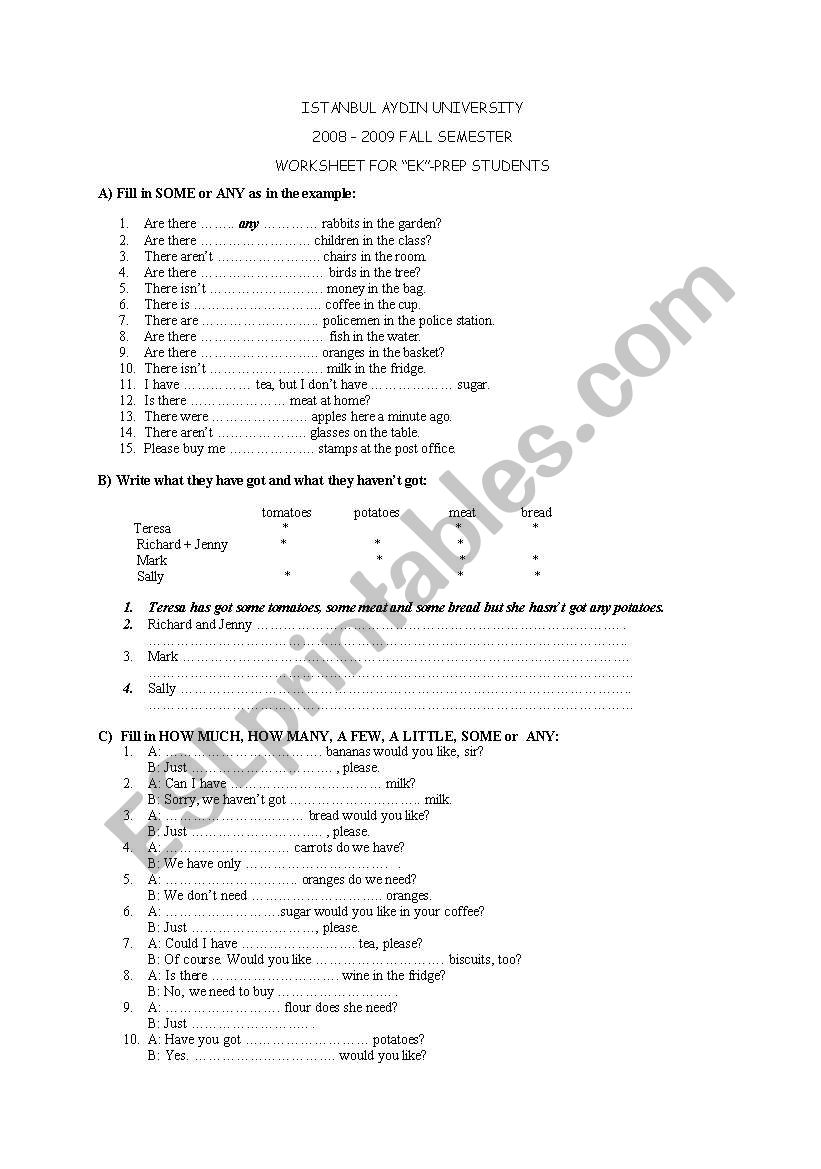 much many-pronouns worksheet