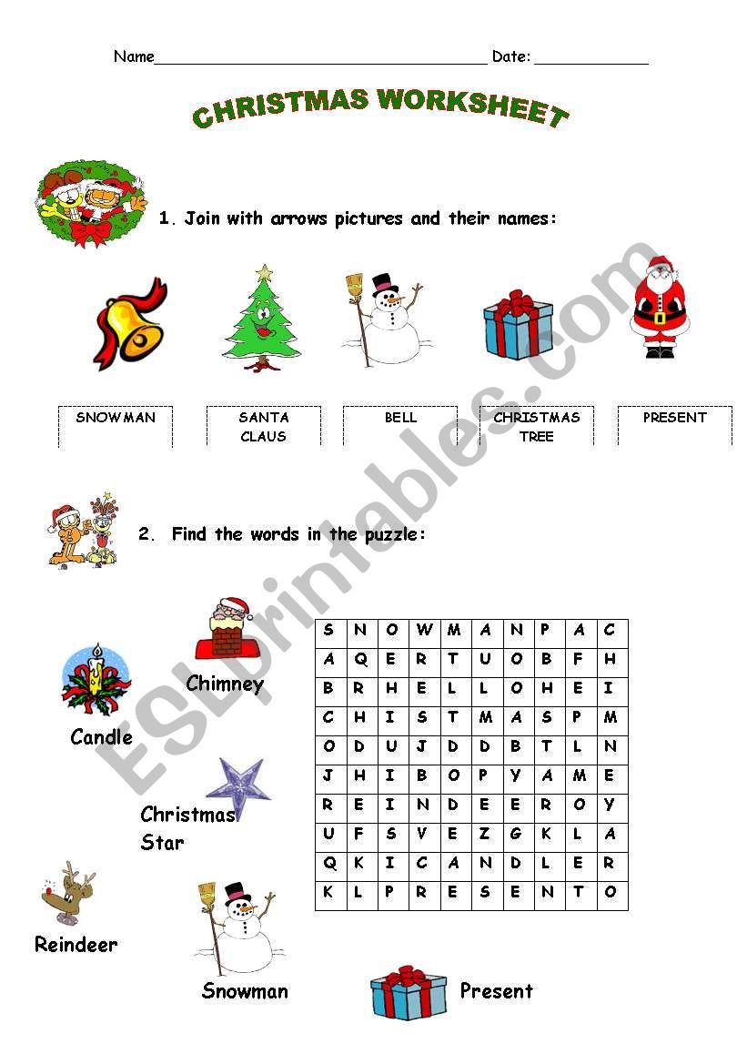 christmas worksheet worksheet