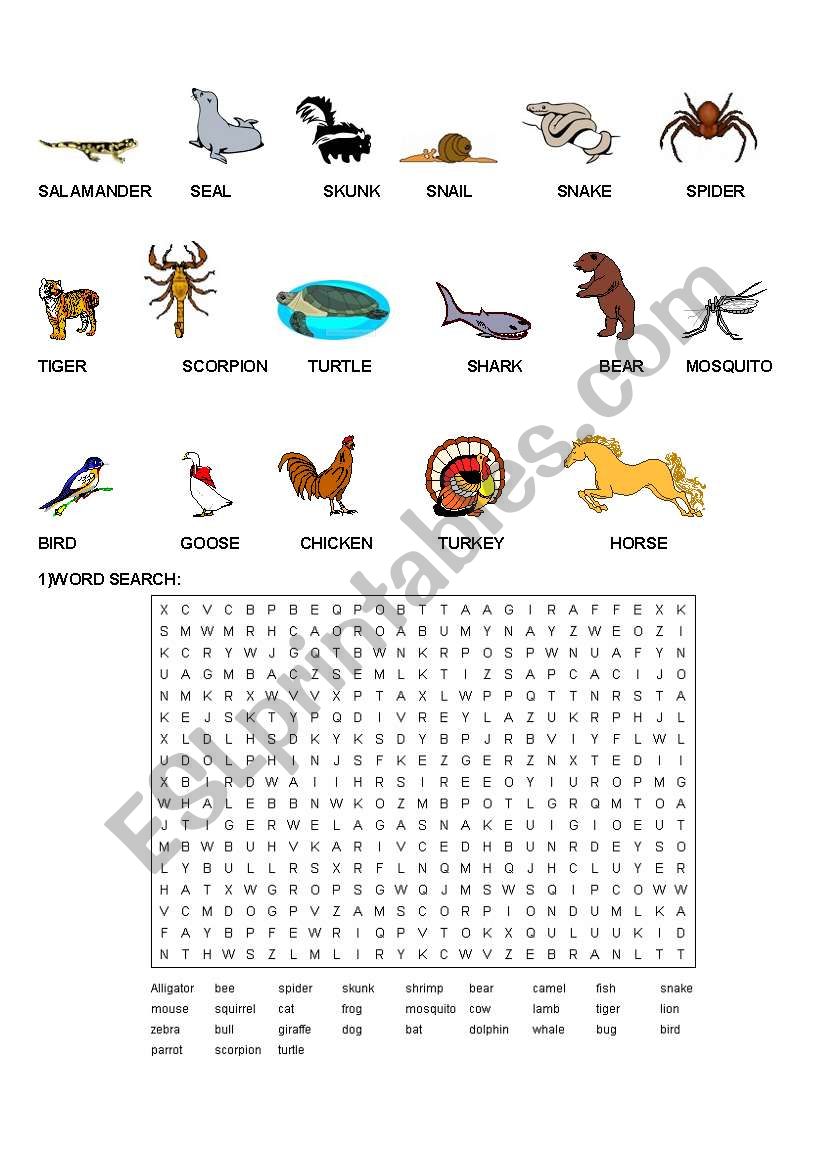 ANIMALS- PART2 worksheet