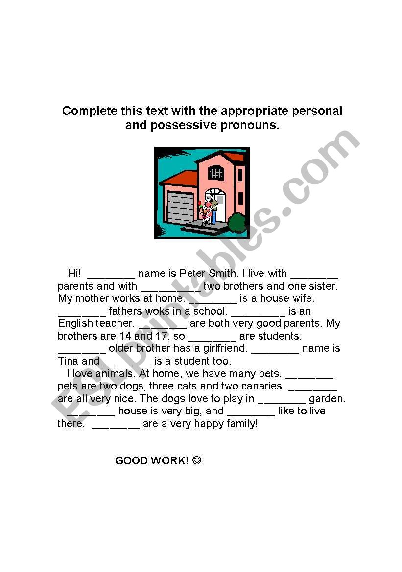 Pronouns worksheet