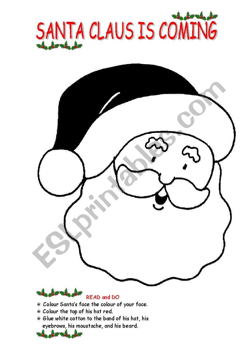 Santa Claus is coming worksheet
