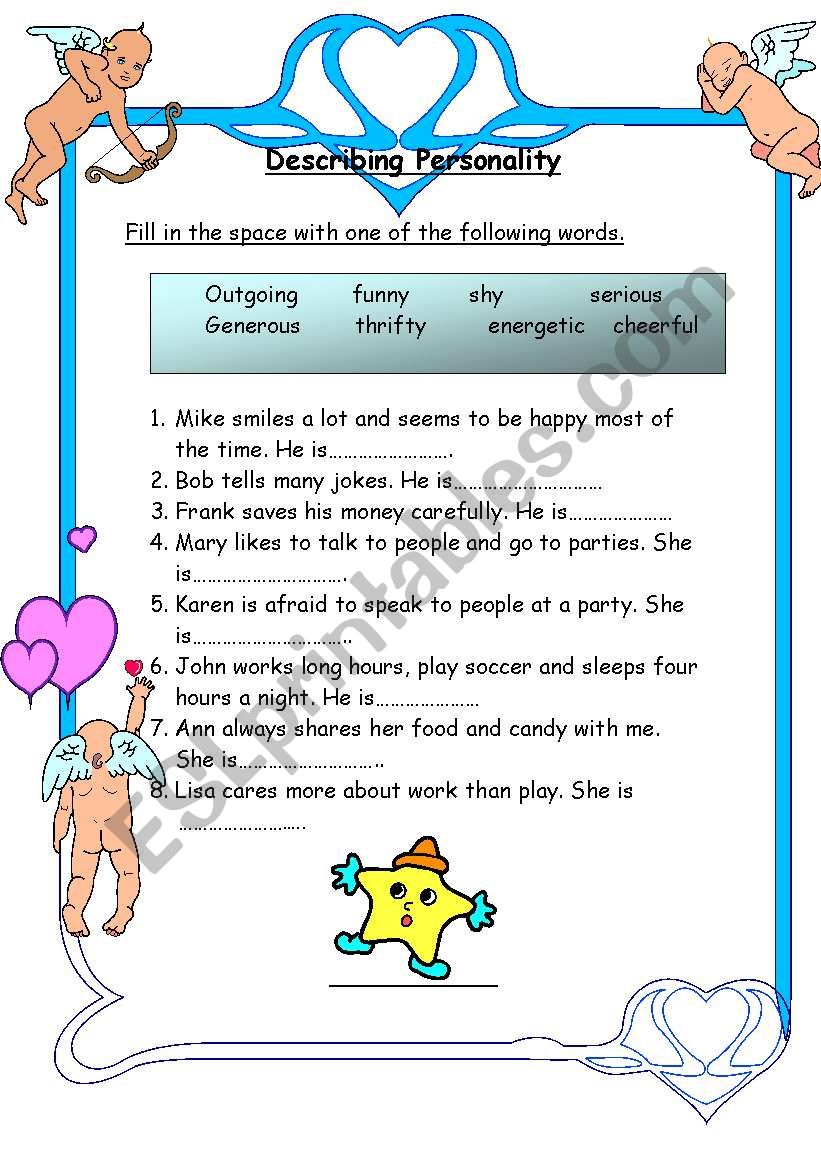 Personality worksheet