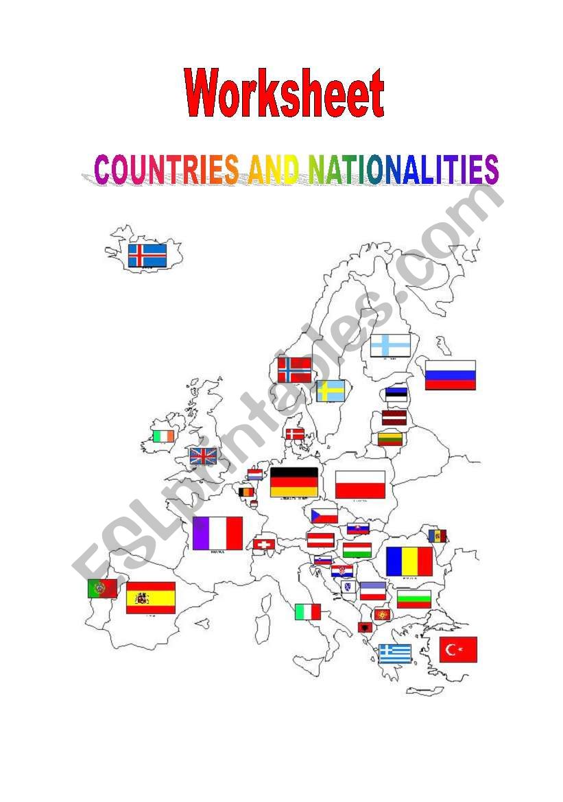 Countries and Nationalities worksheet