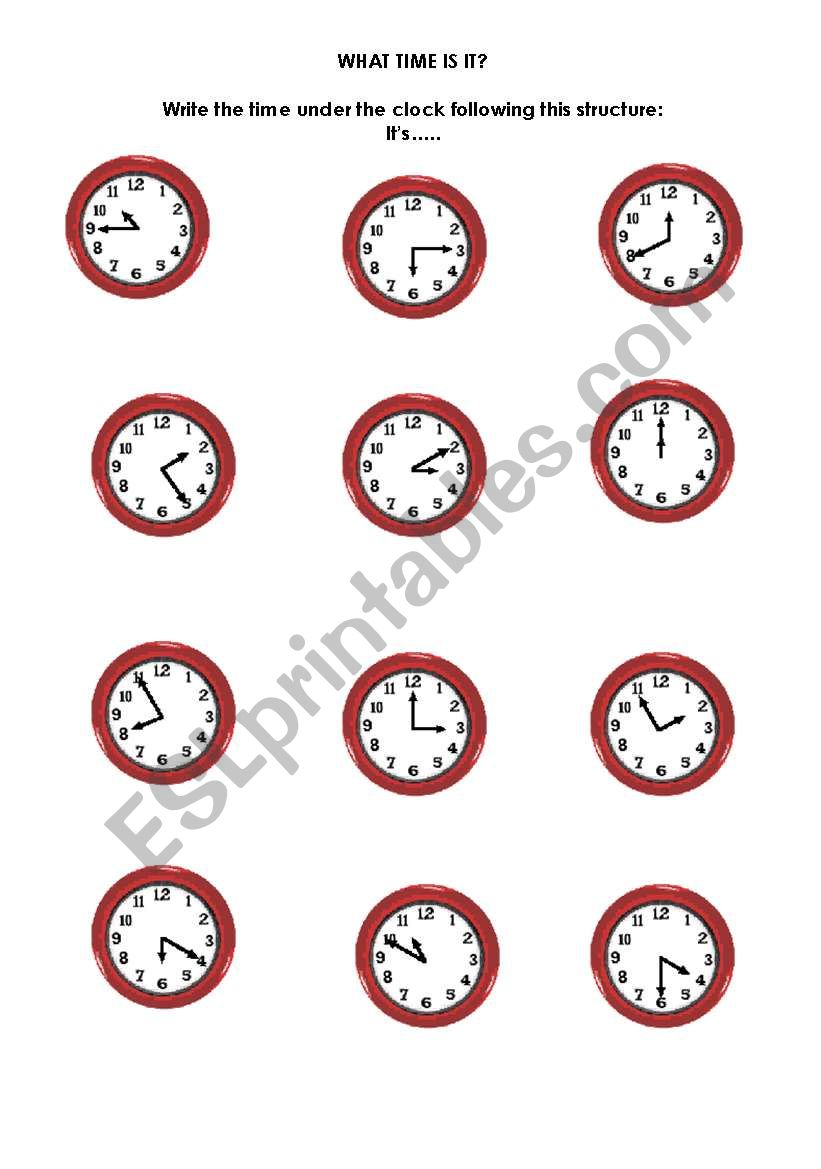 What time is it? worksheet