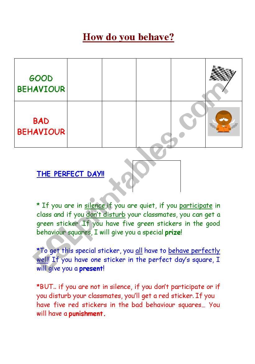 Behaviour worksheet