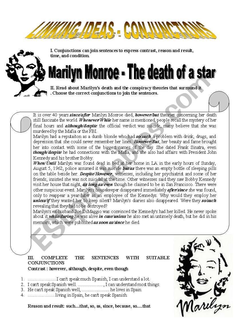 Conjunctions - Marilyn Monroe - The death of a star