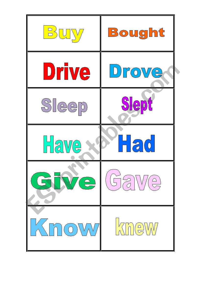 Memory Game worksheet