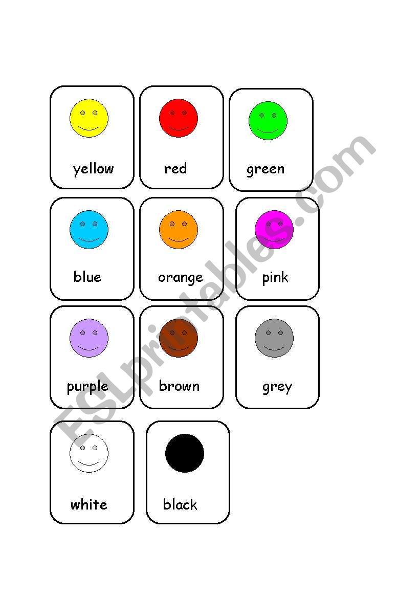 English worksheets: Colours Cards Set