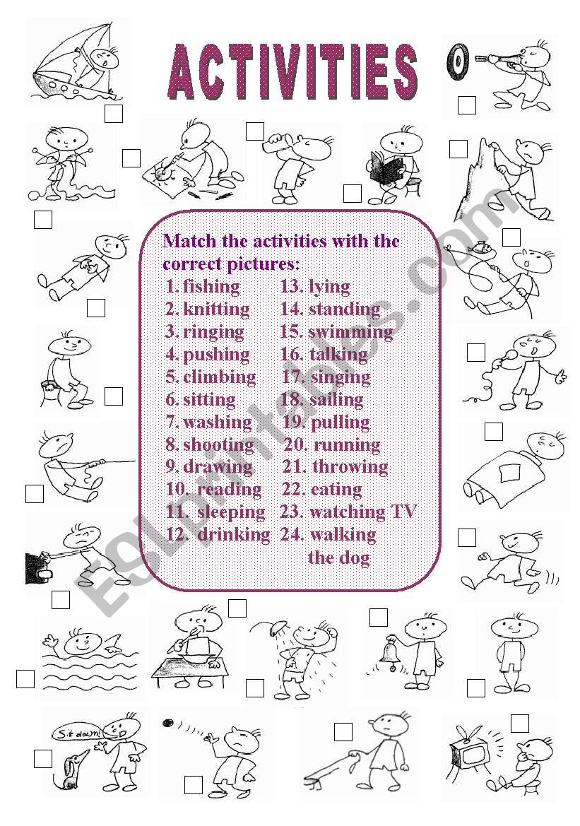 Activities (1 of  2) worksheet