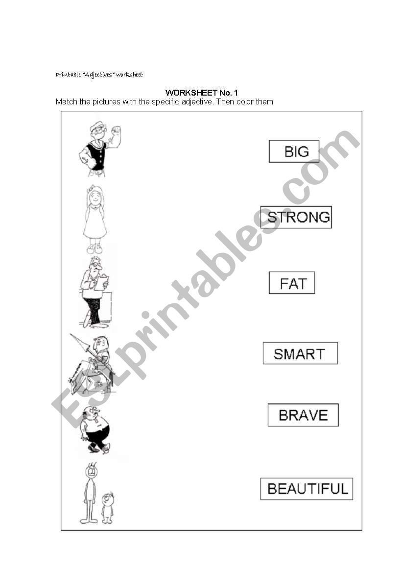 ADJECTIVES MATCH worksheet