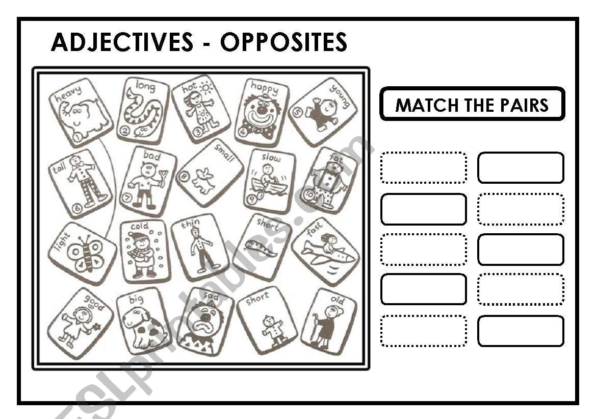 ADJECTIVES - OPPOSITES worksheet