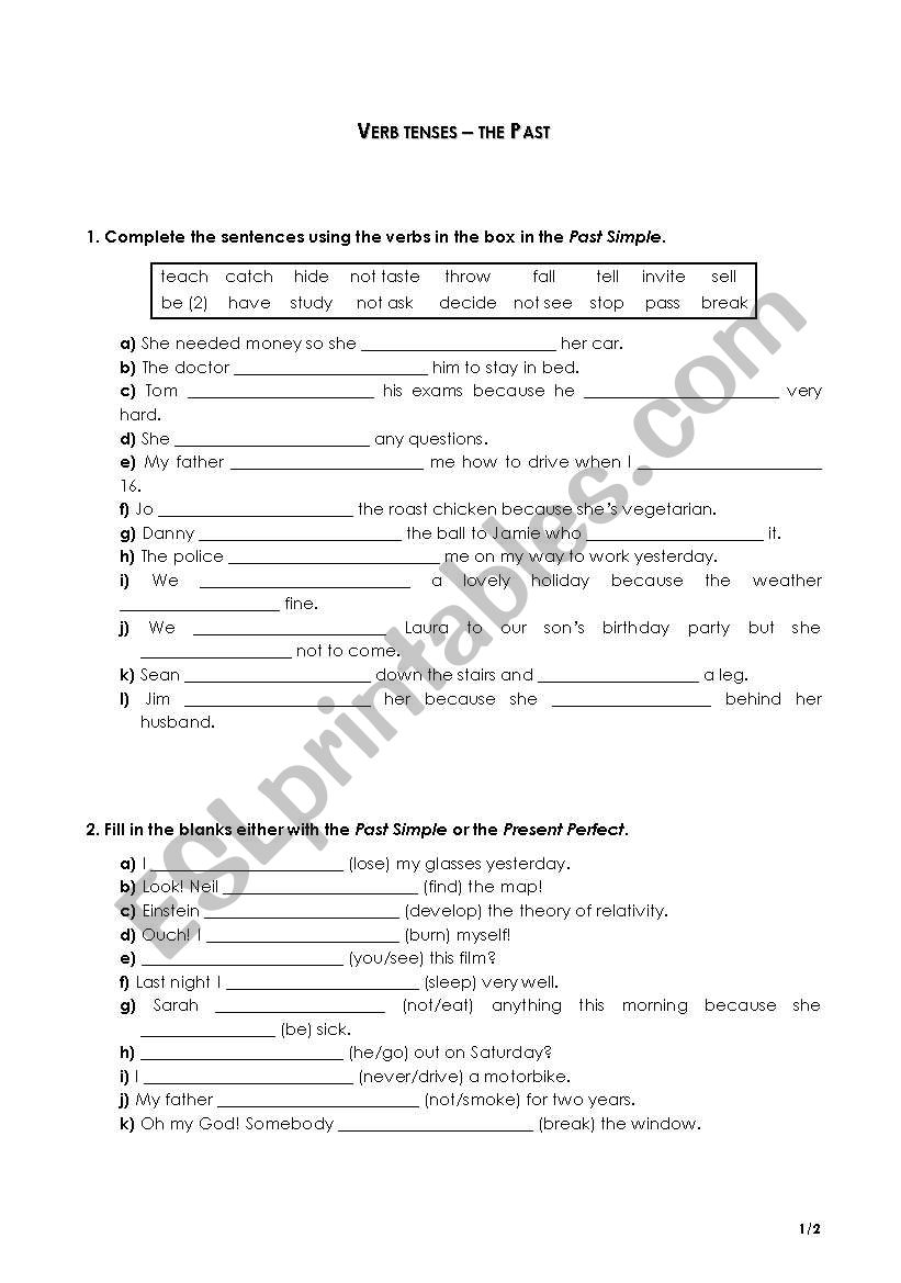 The Past worksheet