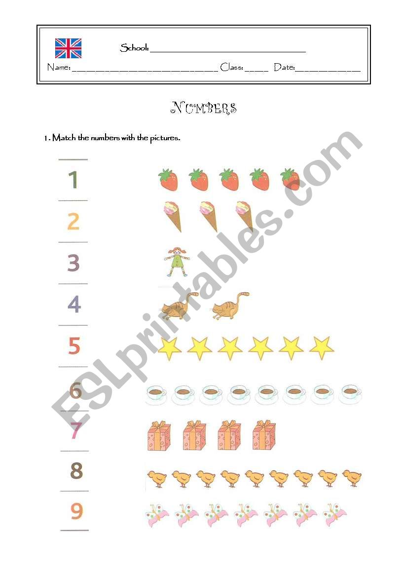 Numbers worksheet