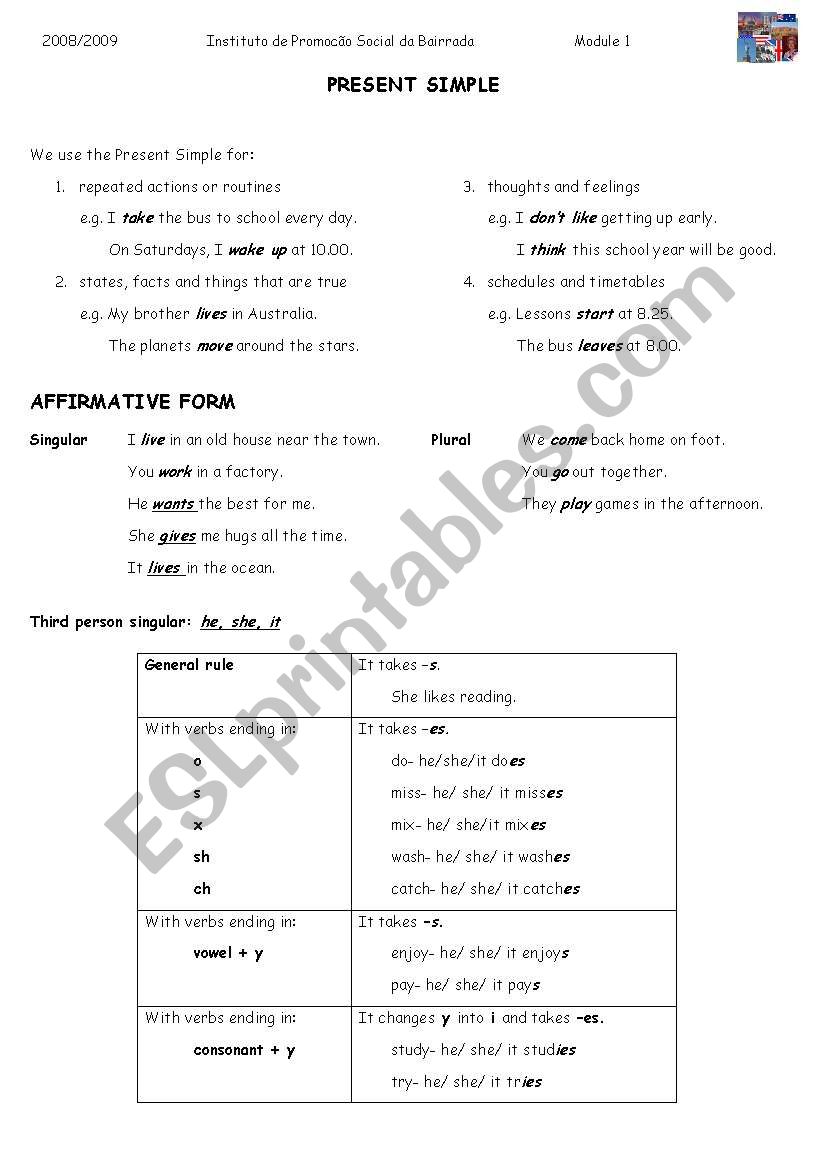 present simple worksheet