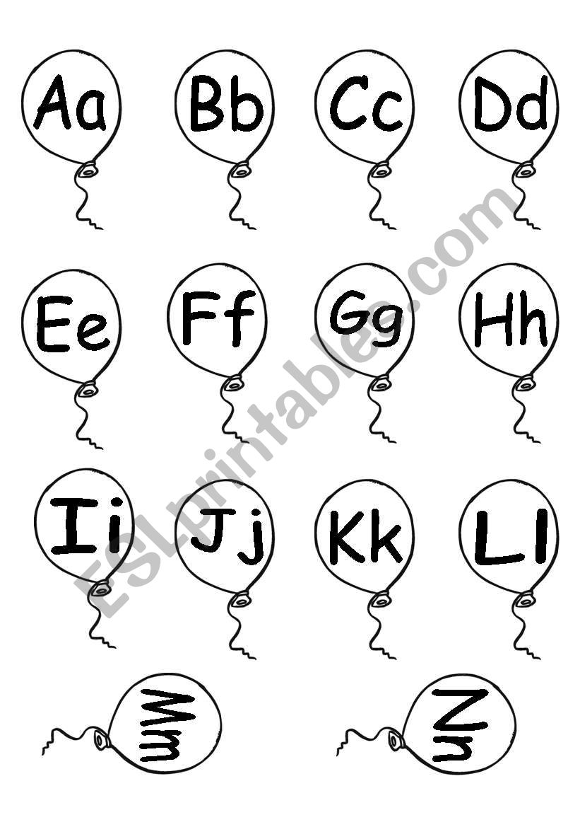 Alphabet Balloons worksheet