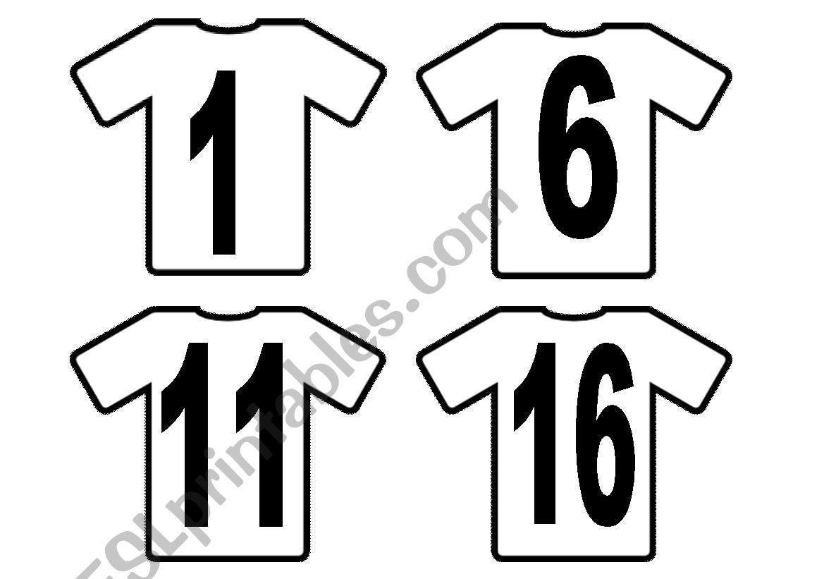 Number T-Shirts worksheet