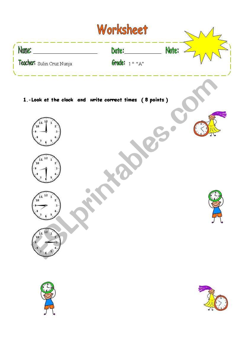 the time worksheet