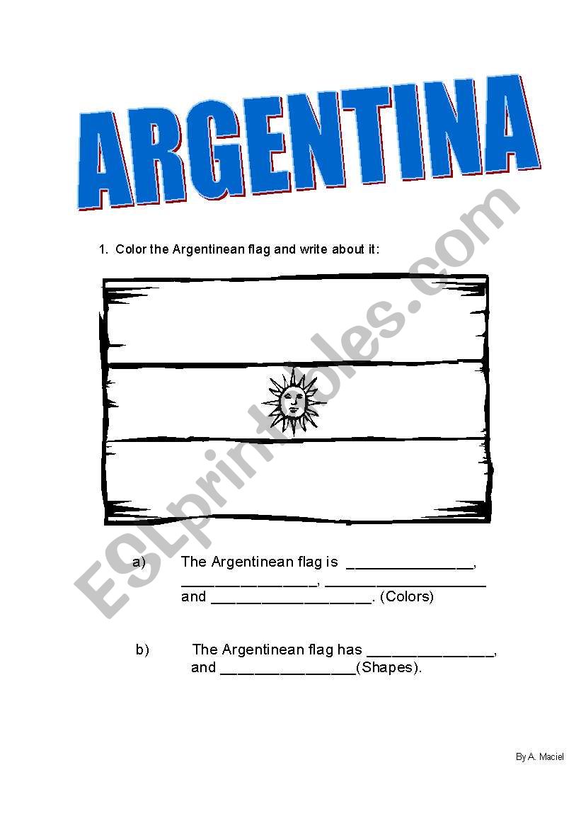 ARGENTINA - Guided Writing worksheet