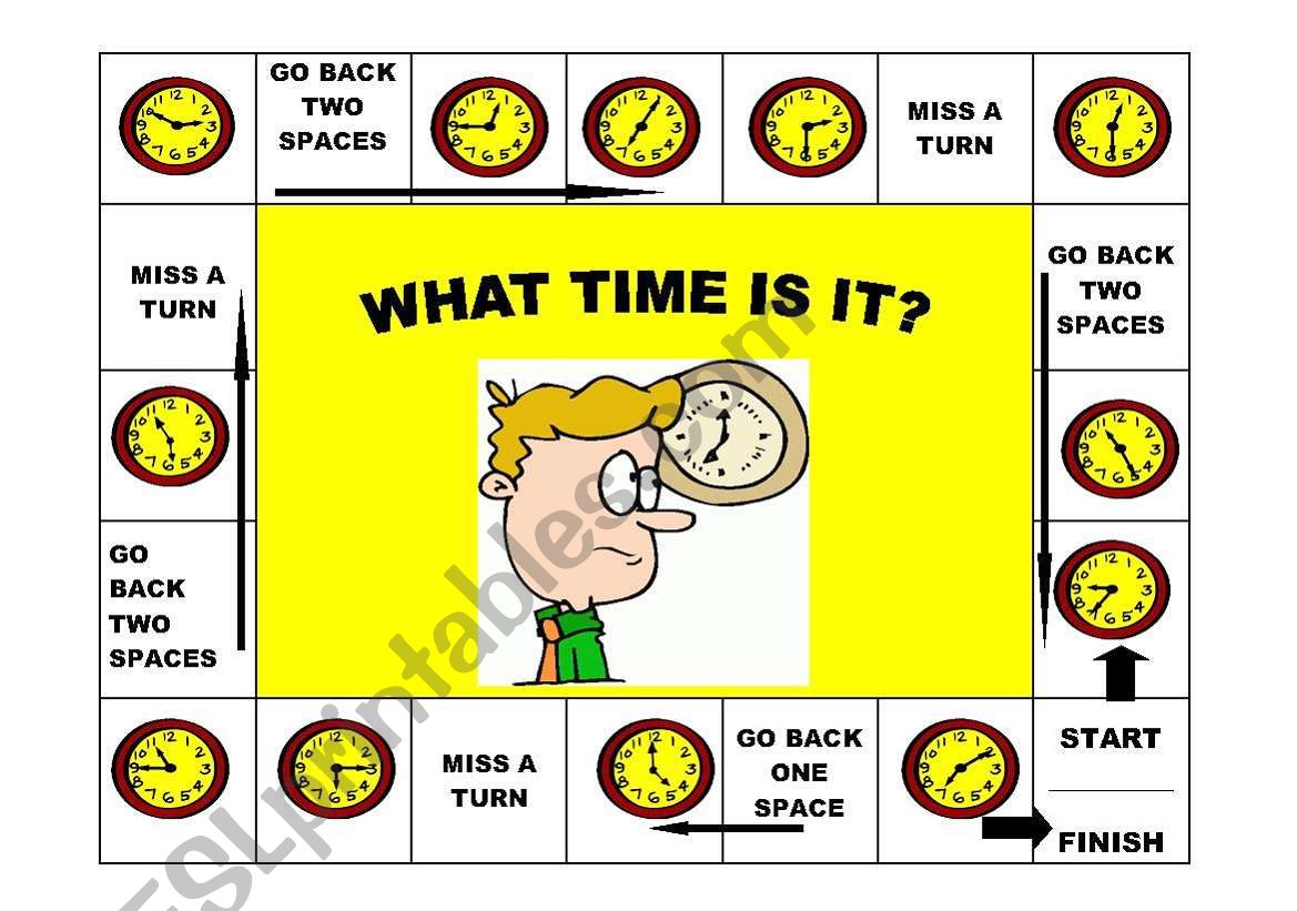 What time is it game worksheet