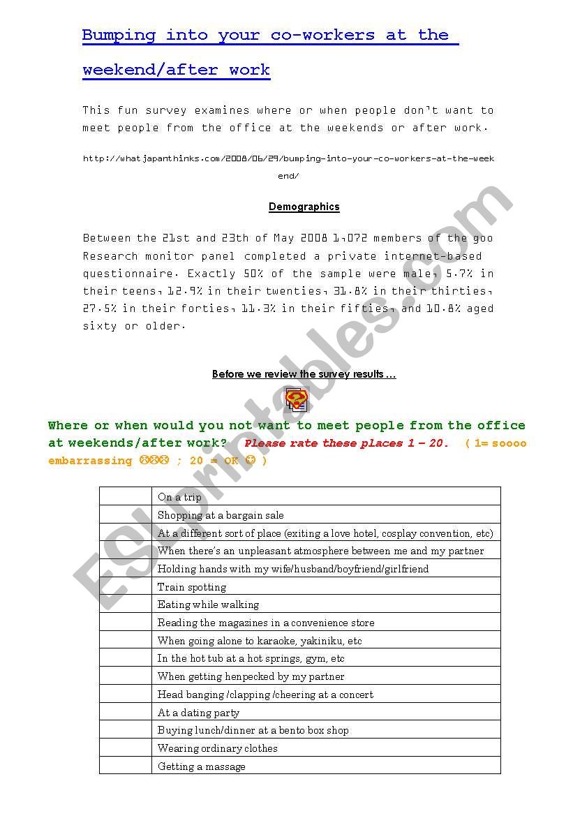 Fun Survey worksheet