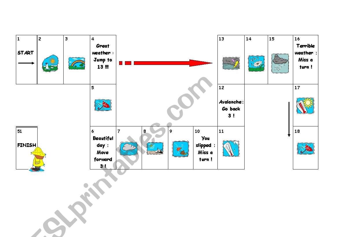 Weather game (part 1) worksheet