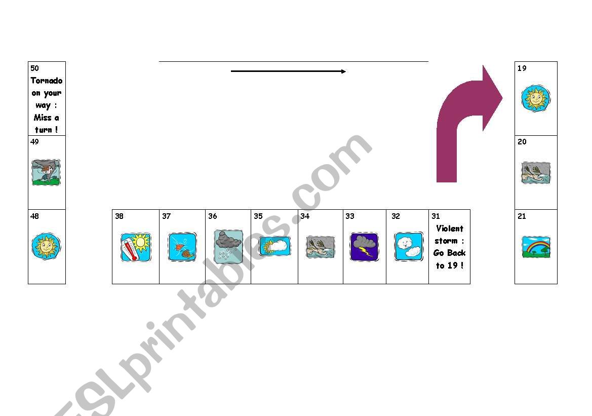 Weather game (part 2) worksheet