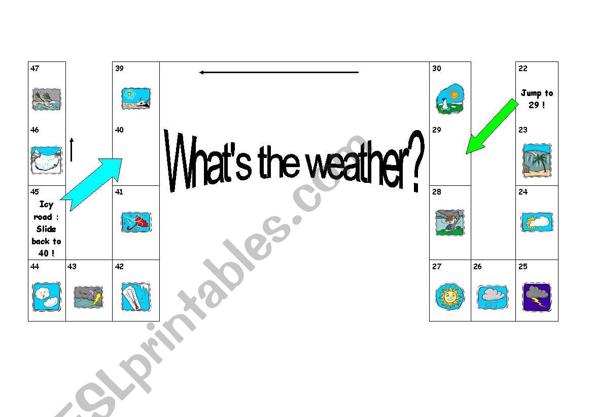 Weather game (part 3) worksheet