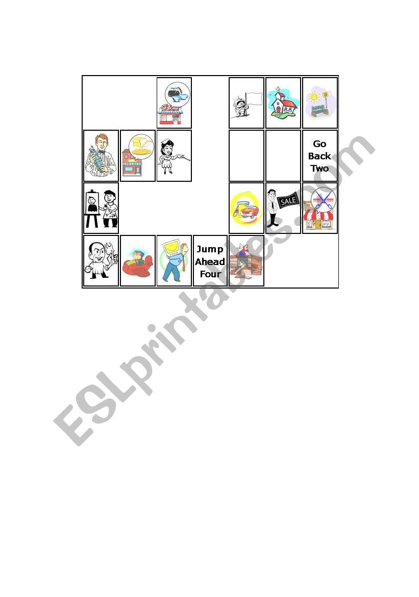 Jobs gameboard (part 2) worksheet