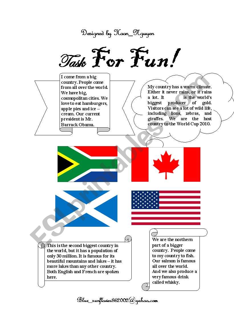 Quiz about countries in the world