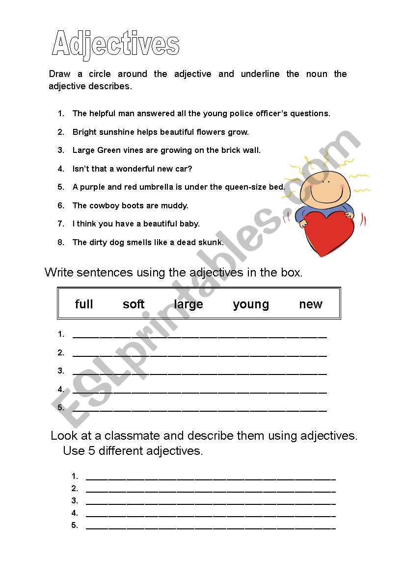 ADJECTVES worksheet