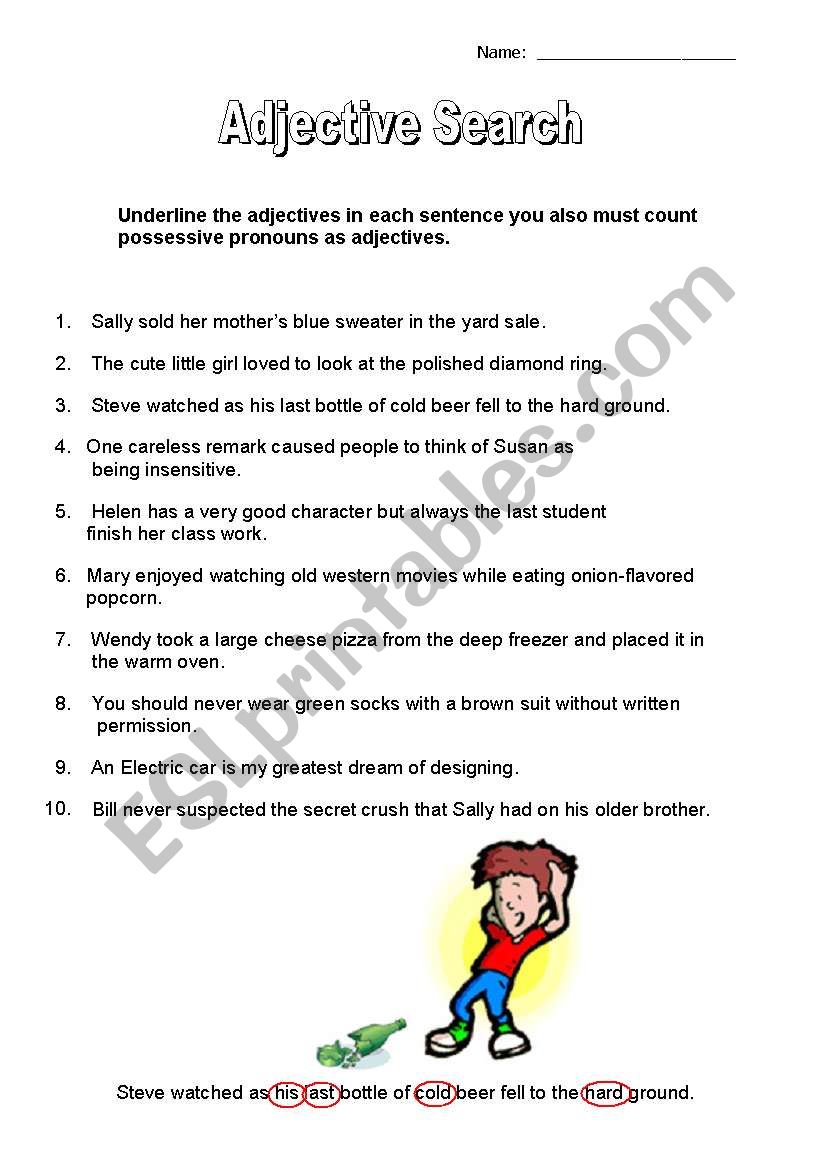 adjectives order worksheet