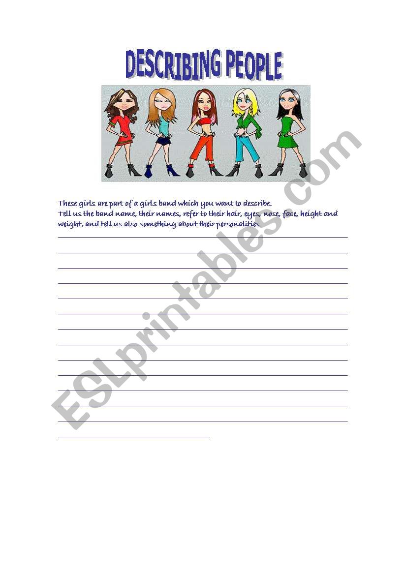 Describing People worksheet