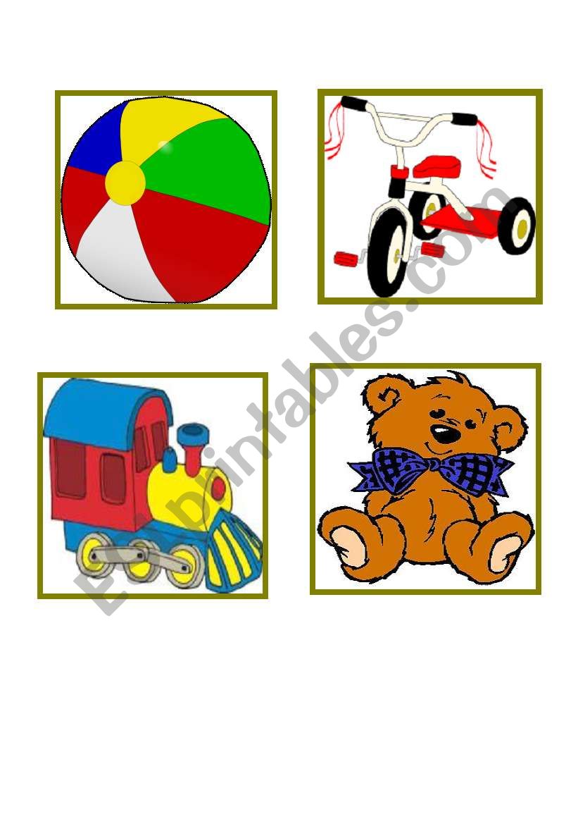 toys flash cards worksheet