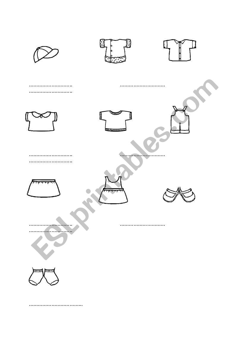 Clothes - exercise worksheet