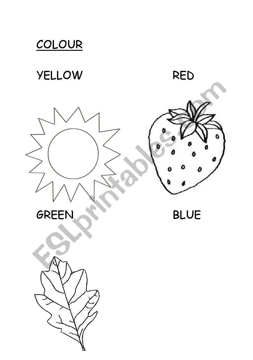 colour pre-school worksheet